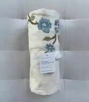 Pottery Barn CHERRY BLOSSOM EMBROIDERED Cotton Table Throw NWT