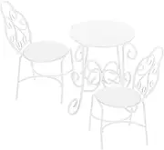 Iron Outdoor Mini Table Chair Set Micro Landscape Decor Dollhouse Furniture Weatherproof Garden Ornament