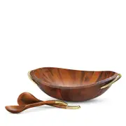 Nambe Braid Gold Salad Bowl & Servers