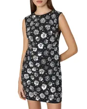 Milly Ivette Fleur Paillette Shift Dress