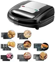 8 in 1 Sandwich Maker with Removable Plates, 750w Electric Panini Press with Non Stick Coating, Compact Dual Waffle Maker for Donuts, Madeleine, Snacks and Desserts for Home