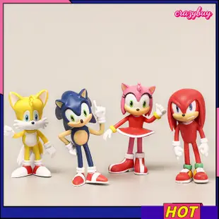 Crazy 4pcs/set Sonic The Hedgehog 系列公仔玩具 Knuckles The Echidn