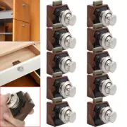 10PCS Cabinet Latch Push Button Catch Lock for Drawer Cupboard Door Caravan Knob