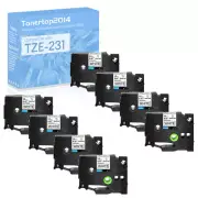 8PK Laminated Label Tape For Brother P-touch Black on White TZ TZe-231 PT-H100