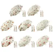 Vintage 8 Ribs Windproof Umbrella 3 Folding Umbrellas Anti-UV Sun-Shade Umbrella