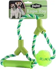 WagTime Rubber Ball Tug Rope Toy with Handle - 50cm, Durable Pet Play Toy for Dogs, Interactive Chew & Fetch, Safe, Non-Toxic Material, Ideal for Outdoor & Indoor Fun