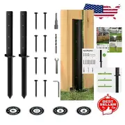 Reliable 2 Pack Fence Post Stabilizer Kit with Durable Ground Spike Anchors