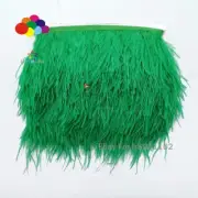 Wholesale Grass Green Ostrich Feather Trims Fringes Sewn on Feathers