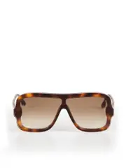 Brown Tortoiseshell Shield Sunglasses