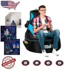 Durable Gaming Bean Bag Chair Cover for Ultimate Comfort & Style - Black/Blue