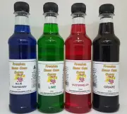 4 x 375ml, Snow Cone Syrups, Ready to Use, Shaved Ice, FREE POSTAGE,