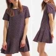 NWT Banana Republic Foulard Print Flounce Dress short sleeve mini flare shift 2