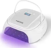 Purtato Cordless Rechargeable UV Nail Lamp, UV Light for Gel Nails with 4 Timer Settings, 126W Professional Fast Curing Nail Dryer for Gel Polish for Salon or Home (White)