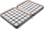 kowaku 60 Lattice Diamond Gemstone Beads Display Box Storage Jewelry Container - Black, 255x205x60mm