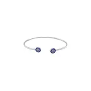 Evil Eye Bangle with Cubic Zirconia in Sterling Silver