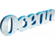 Blue Coastal Mirror Word Art, Ocean