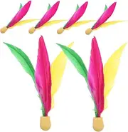 WESIEVYA 6pcs Long Hair Board Badminton Rubber Squash Ball Jumping Ball for Badminton Birdies Jianzi Shuttlecocks Shuttle Cocks Battledore and Shuttlecock Birdies Jian Zhan Rubber