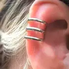 Ear Cuff Helix Cuff s925 Silver Plated 3 Band Ring Orbital Cuff Ear Jewellery