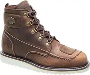 Harley-Davidson Men's Hagerman Leather Motorcycle Wedge Boot, Scrubland Brown, 11.5