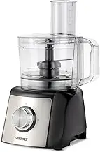 Geepas 1200W Compact Food Processor | Multifunctional Electric Food Mixer with Chopper Knead Dough Shredder Slicing Grating & Emulsifying disc, 2 Speed with Pulse | 1.2L Mixing Bowl