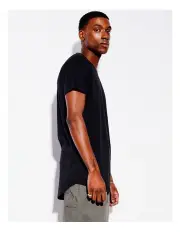 [Kenji] Hadspen Drop Shoulder Curved Tee in Black