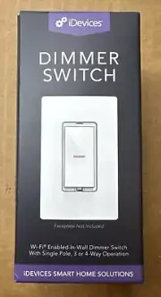 iDevices IDEV0009 120VAC Wi-Fi Enabled Smart Dimmer Switch - White - BRAND NEW