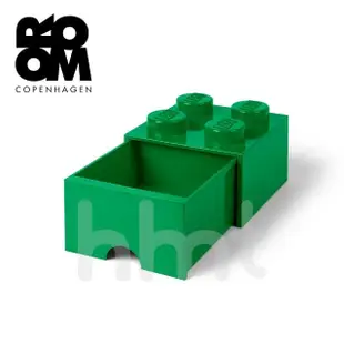 【LEGO 樂高】Room Copenhagen LEGO☆ Storage Brick 4樂高積木經典方塊四抽屜盒-綠色(樂高玩具收納盒)