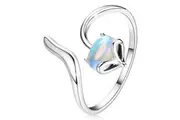 Adjustable Solid 925 Signature Silver Foxy Moonstone Ring
