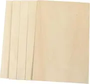 COHEALI 5pcs Board Plywood Hardwood Blocks for Carving Unfinished Basswood Pyrography Supplies Pyrograph Model Blank Wood Squares Cutout Painting Wood DIY Craft Wood Slices Wooden