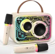 Karaoke Machine with 2 Wireless Microphones for Adults Kids, Bluetooth 5.3 Ka...
