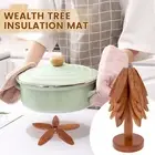 Wooden Trivet for Hot Dishes Tree Shape Trivet Set Practical Wood Trivet faskt