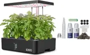 Idoo Hydroponics Growing System, Smart Indoor Garden Starter Kit with LED Grow L