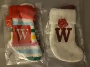 Letter W Knit Monogram Mini Stockings Wondershop Xmas Holiday Target 8"