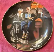 1983 Norman Rockwell "Evening's Ease" Edwin M Knowles W/COA NIB FREE SHIPPING