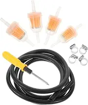 EXAOMBLE Line Kit Nbr Hose with Filter Durable Clamps Precision Screwdriver for Motorcycle Maintenance Ensures Engine Protection Efficient Installation