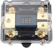 100A Fuse Holder Block, 1 In 2 Out Automotive Fuse Box Holder, LED Digital Voltage Display for Car Yacht Audio