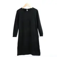 在飛比找ETMall東森購物網優惠-黑色圓領修身九分袖棉質毛衣裙