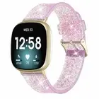 Bling Clear Silicone Sport Watch Band Wrist Strap For Fitbit Versa 3/Sense