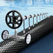 Aqua Buddy Pool Cover 600 Micron Solar Heat Blanket 10x4m w/ 4m Roller Black