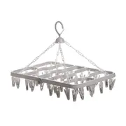 48 Clips Foldable Clothing Rack Laundry Clothes Hanger Rotatable Drying Storage Rack for Bra Socks Underware Clothespin