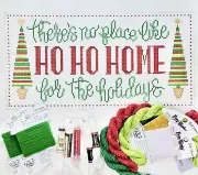 Alice Peterson hand painted needlepoint canvas KIT Ho Ho Home for Holidays xmas