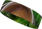 [YKLBV] Moisture Wicking Headbands for Men and Women Coffee and Green Leaves Sports Sweatband for Tennis Basketball Running Gym Working Out
