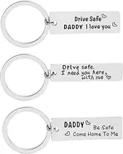 [VALICLUD] 3pcs Creative Father's Day Key Ring Stylish Key Pendants for Bags Backpacks Lightweight Compact Design present for Dad