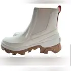 Sorel Women's Leather Chelsea Boots Waterproof Ankle Block Heel size 11 Natural