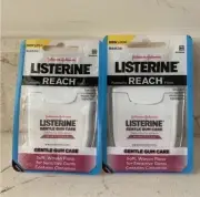 (2) J & J Listerine Reach Gentle Gum Care Floss Cinnamon Mint Woven Floss