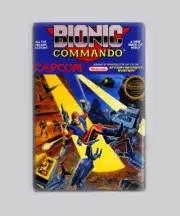 BIONIC COMMANDO - 2"x3" FRIDGE MAGNET (nintendo nes video game box art)
