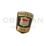 Vintage Morris 14 Car Brass Golden Radiator Grill Badge Logo with Back Screw