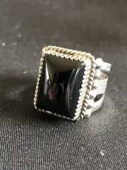 Classic Black Onyx Sterling Silver Ring Avin Joe Navajo size 10-14 r0161