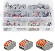 60PCS Lever Wire Nuts Connectors Set, 2 3 5 Port Compact Splicing Wire Connectors Assortment Pack, Quick Wire Connection Terminal, Push-in Universal Quick Wire connectors Terminals