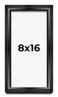 8x16 Shadow Box Frame Black | 1.25 inches Deep Real Wood Contemporary Shadowbox